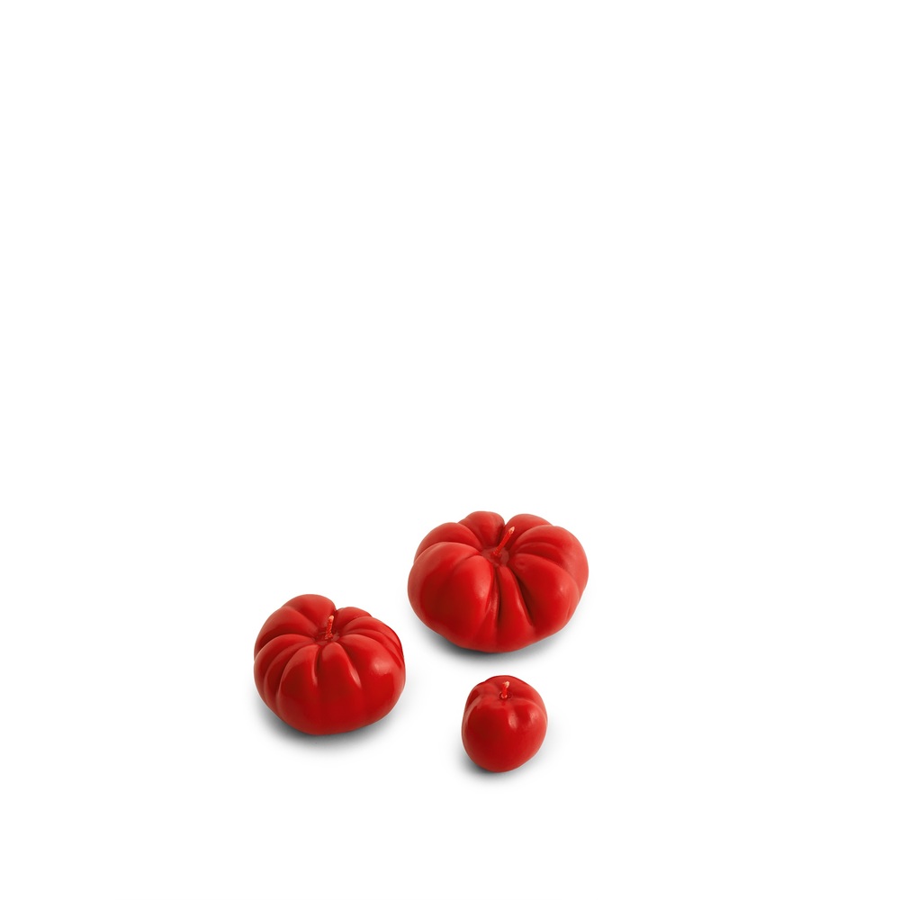 Nonna's Grocer Tomato Candles, Set Of 3 In Red
