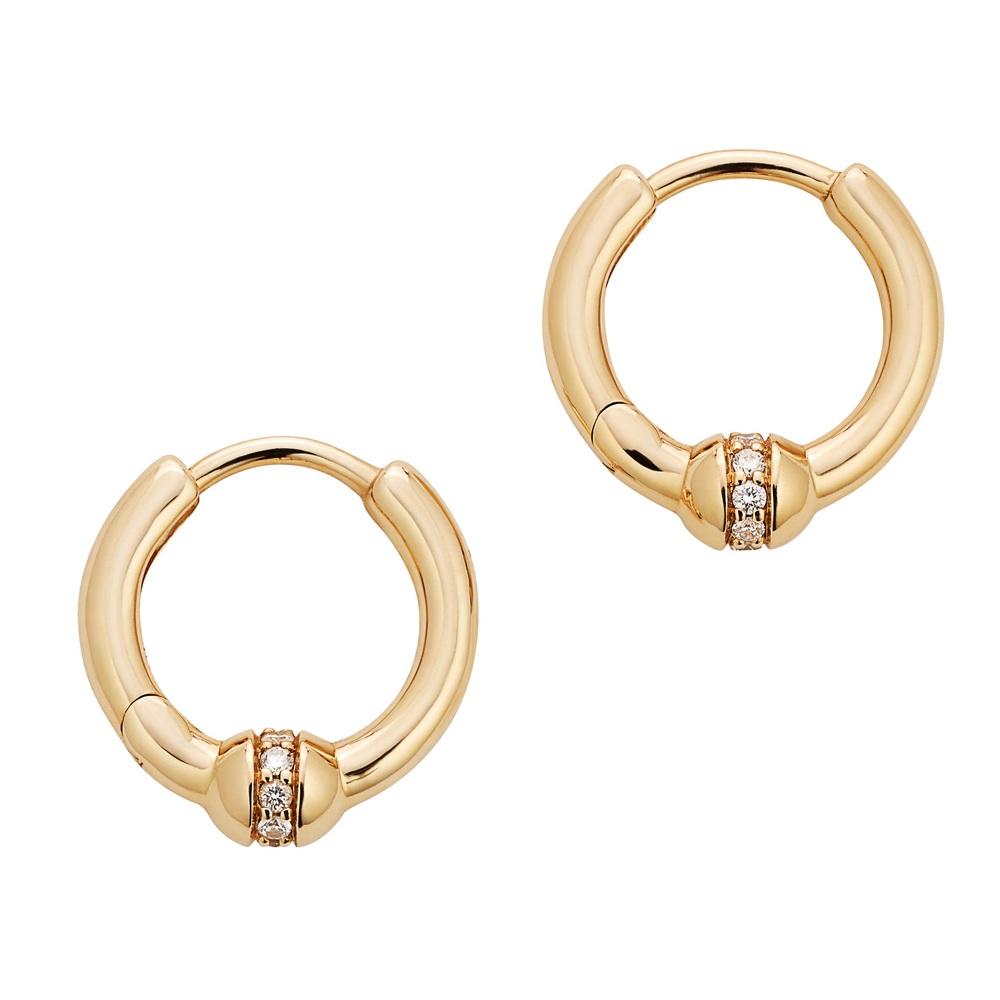 G. Label By Goop Bella Huggies​ Earring In Yellow Gold/White Diamonds