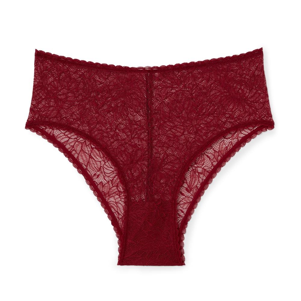 Skin Livia High-Rise Cheeky Briefs In Deep Red, Large