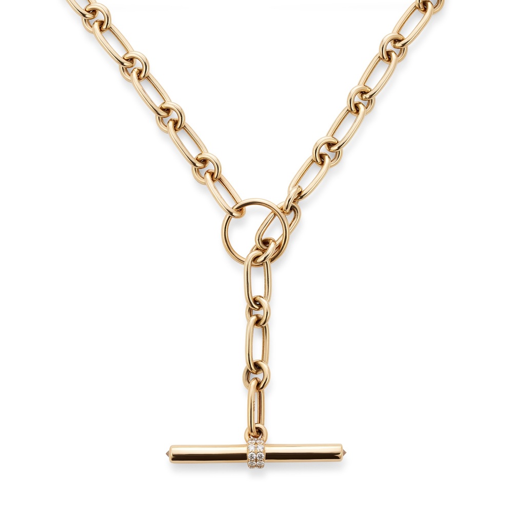 G. Label By Goop Charlie Toggle Necklace​ In Yellow Gold/White Diamonds