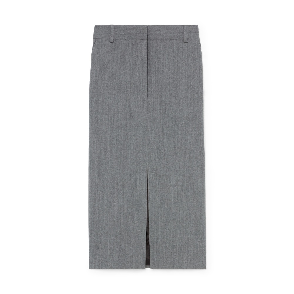G. Label By Goop Alexandra Slit Trouser Skirt In Medium Grey, Size 2