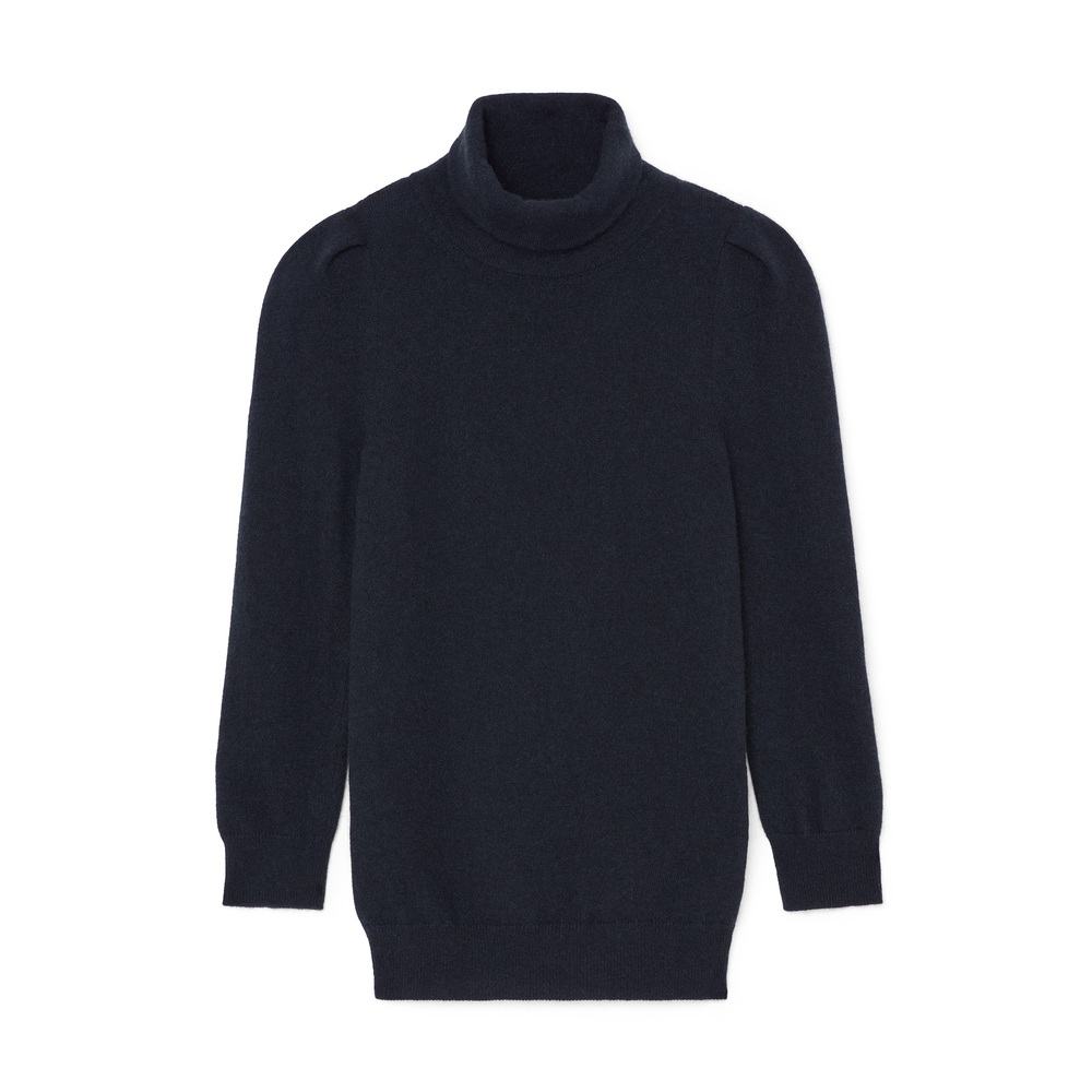 G. Label By Goop Jennifer Puff-Sleeve Sweater In Navy, X-Small