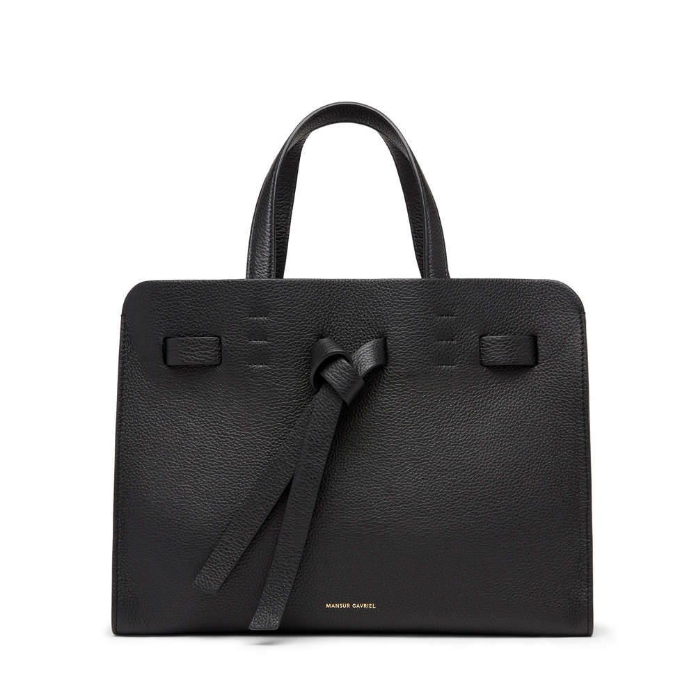 Mansur Gavriel Sun Leather Tote in Black