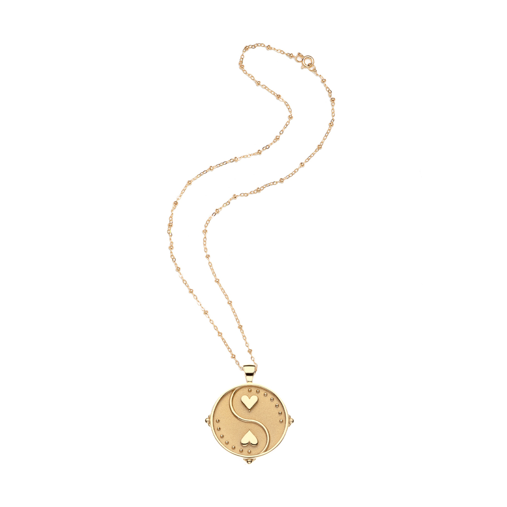 Jane Win Balance Coin Pendant Necklace In 14K Gold-Plated Sterling Silver