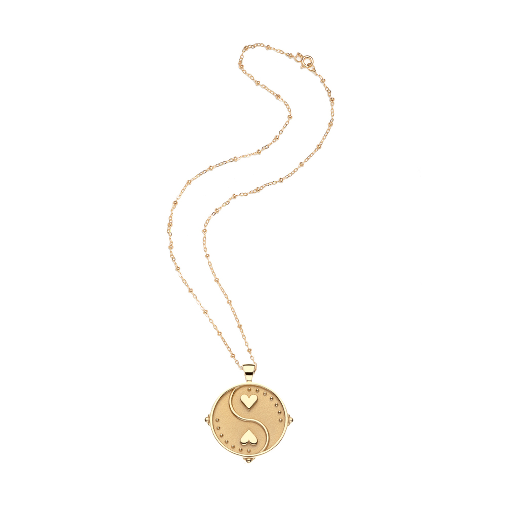 Jane Win Balance Coin Pendant Necklace In 14k Gold-plated Sterling Silver