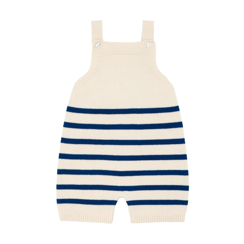 Minnow Overalls In Breton Stripe Knit, Size 18-24 Months