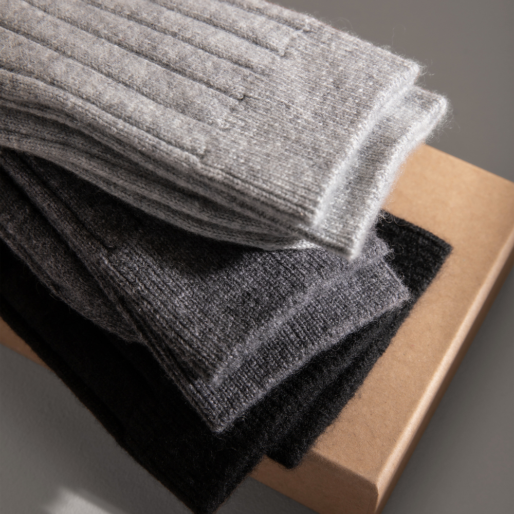 Johnstons Of Elgin Good For The Sole Cashmere Socks, Set Of 3 In Black, Navy, Grey, Large