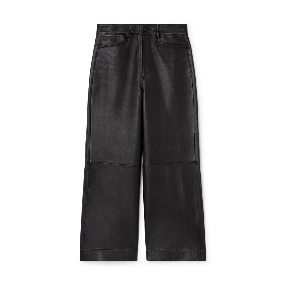 Proenza Schouler White Label Leather Culottes Pants In Black, Size 2