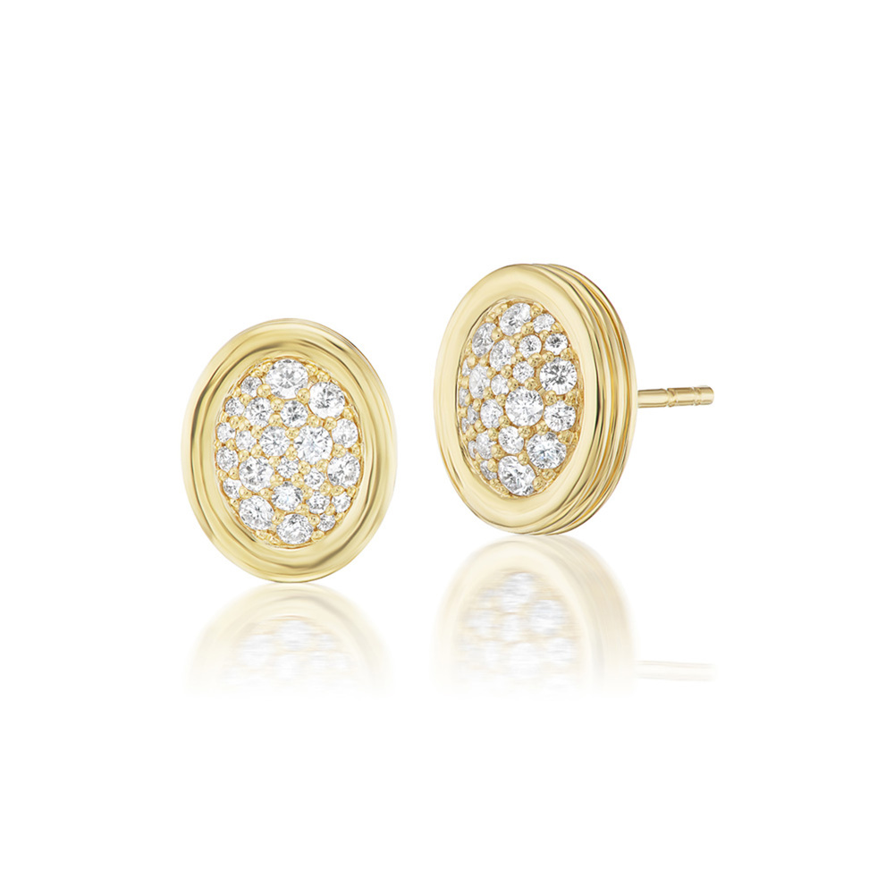 Beck Fine Jewelry Scúba Stud Earrings In 18K Yellow Gold/Diamonds