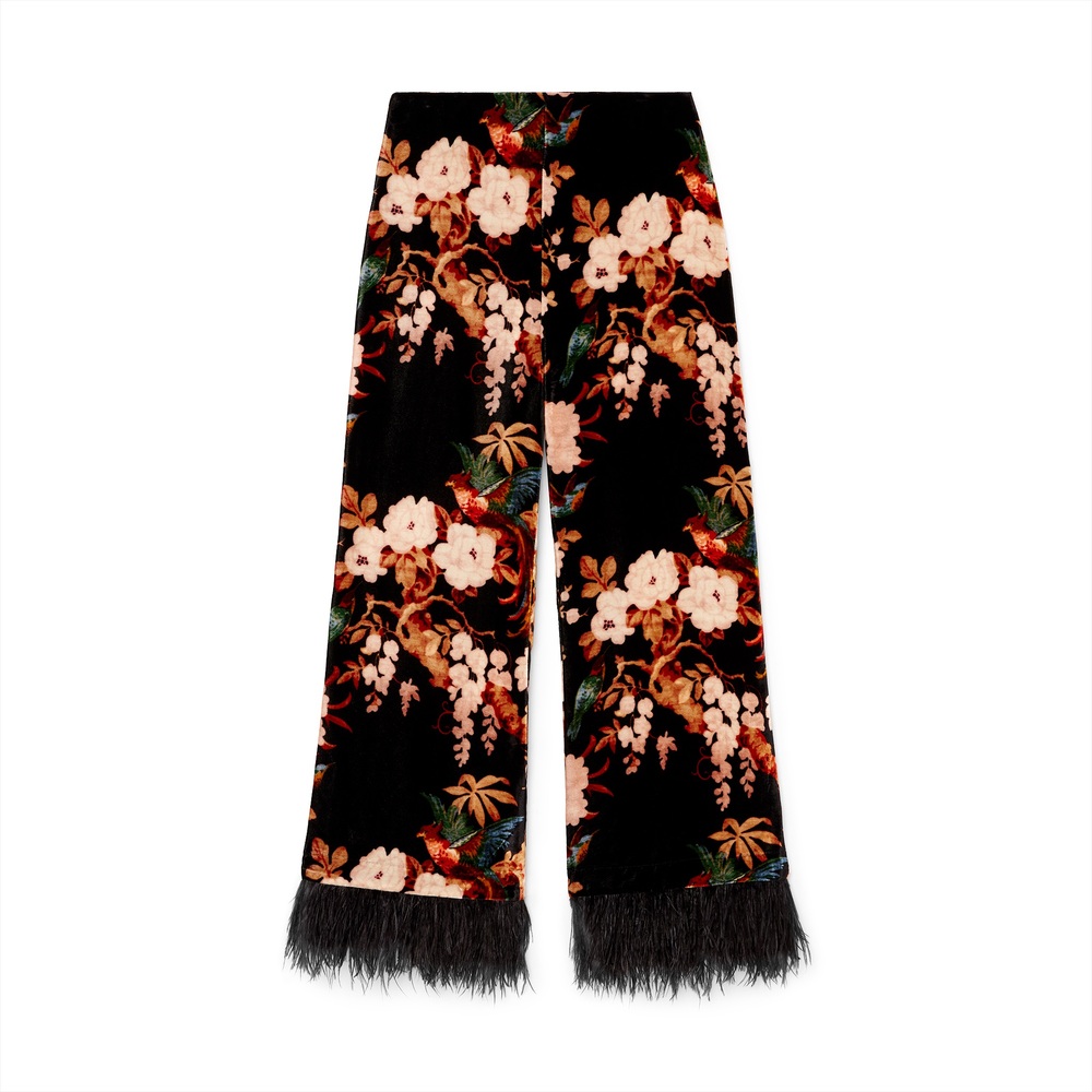 Cara Cara Cordova Pants In Black Birds Of Paradise, X-Small