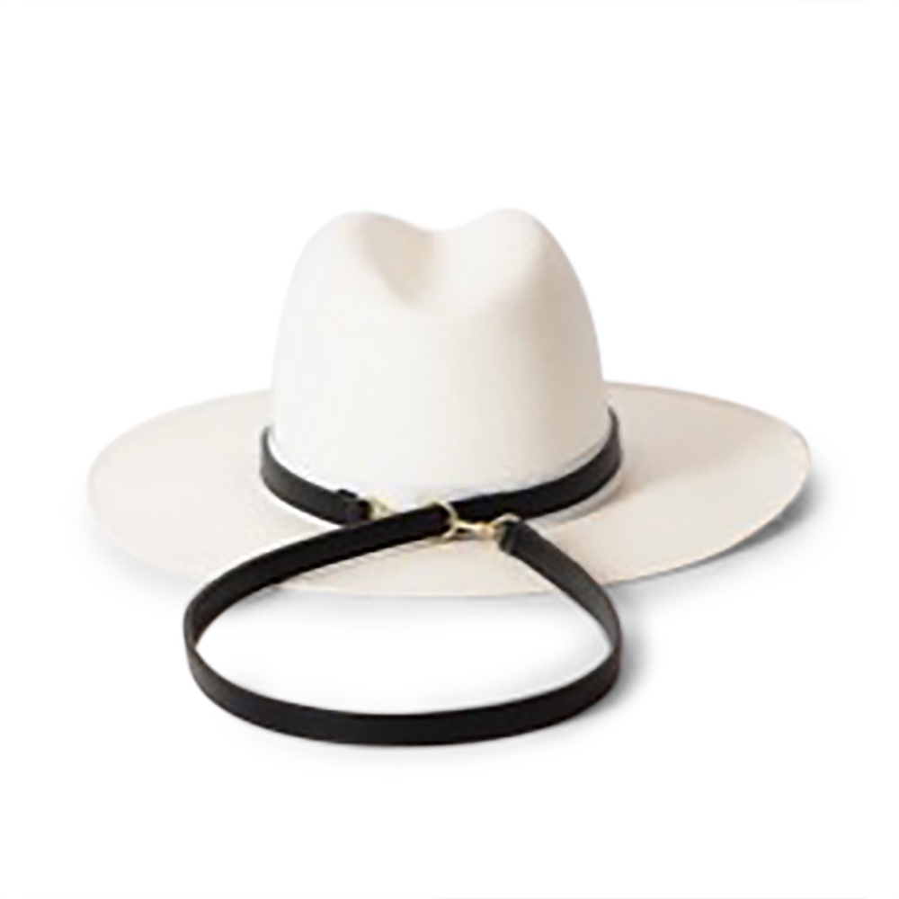 Janessa Leone Hamilton Hat With Hat Carrier In Black And Bleach