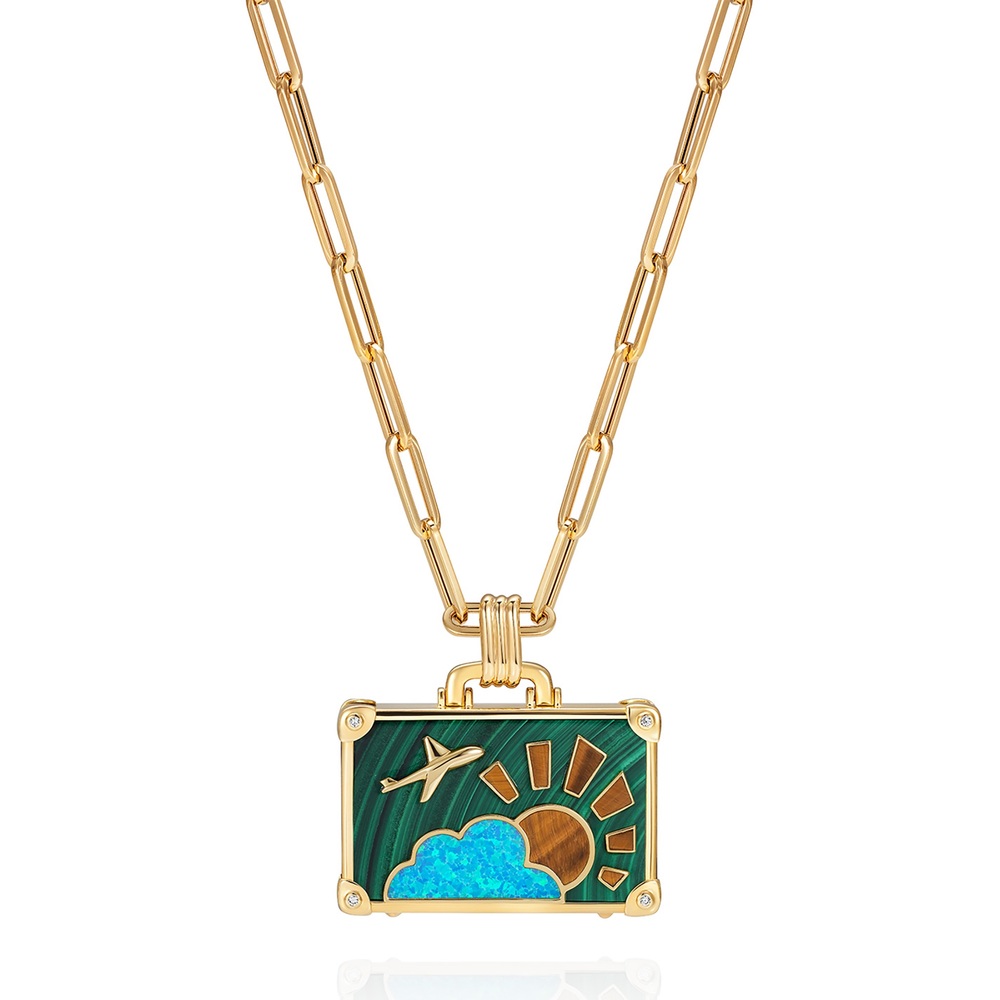 Nevernot Amazonian Adventures 14k Yellow Gold Multi-stone Necklace In 14k Yellow Gold,diamond