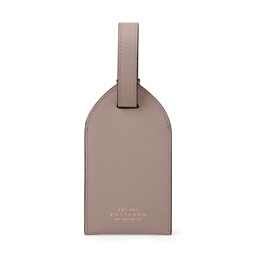 Smythson Luggage Tag In Taupe