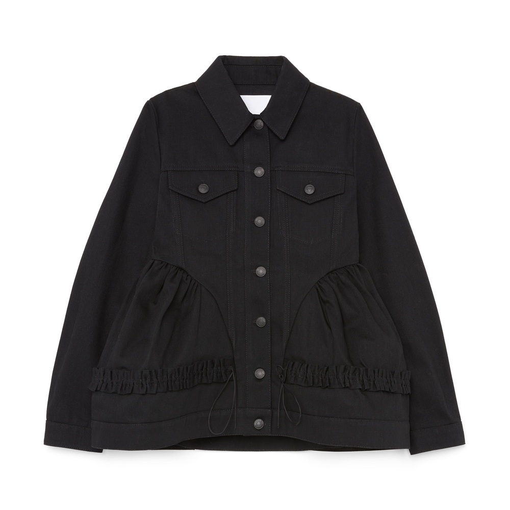 Cecilie Bahnsen Ulanda Jacket In Black, Size UK 6