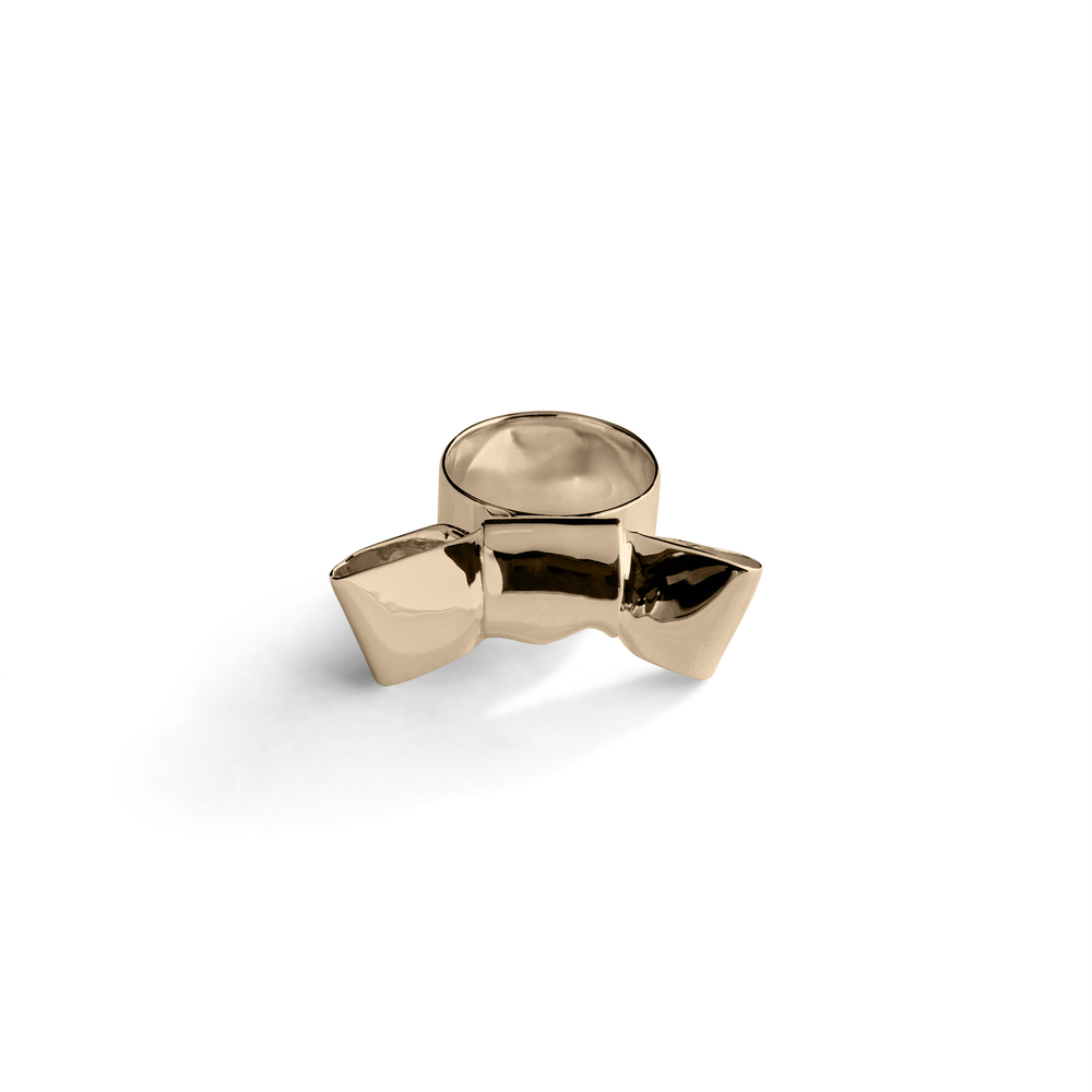 Annika Inez Large Cravat Ring In 14k Gold-plated Sterling Silver