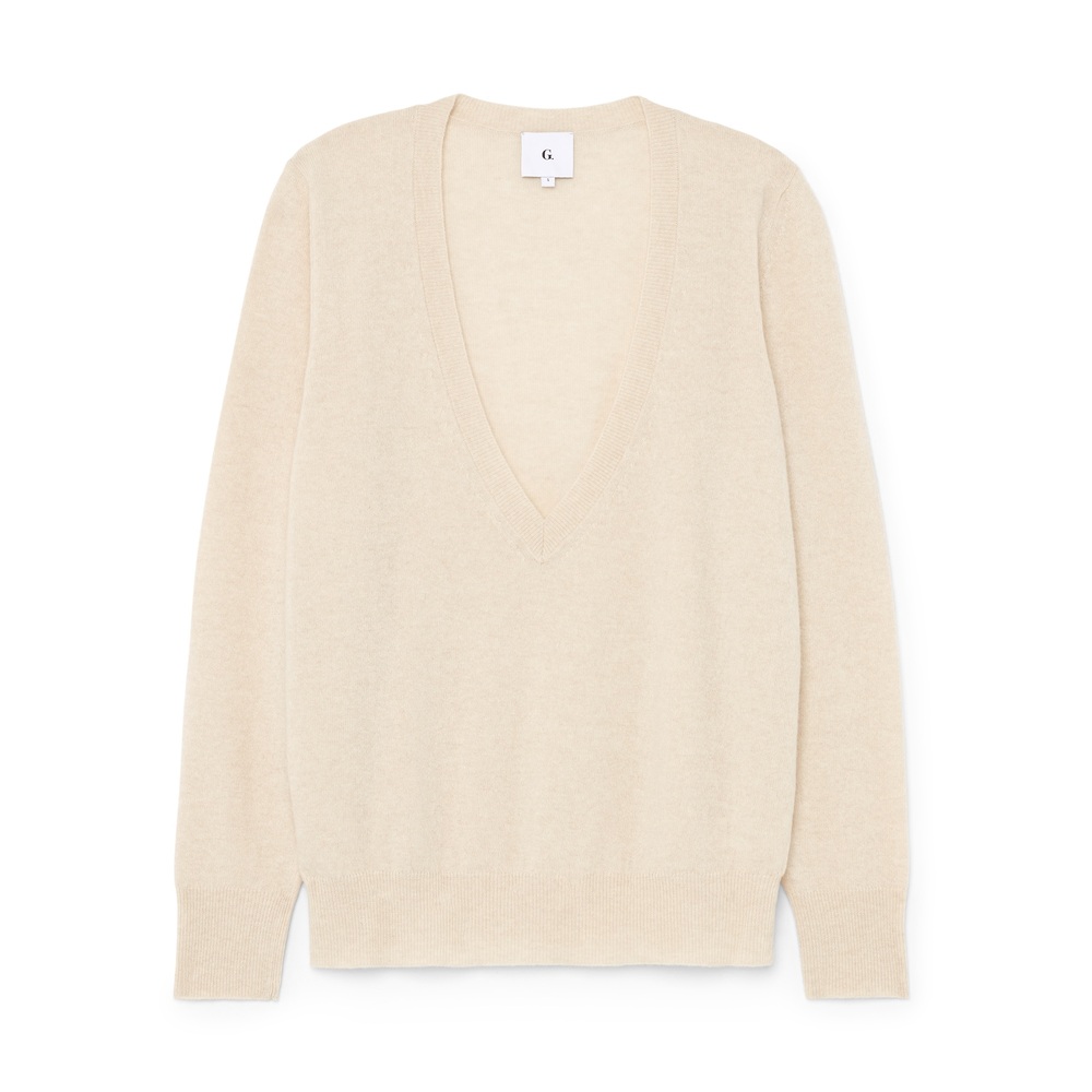 G. Label By Goop Lilian V-neck Sweater In Oat