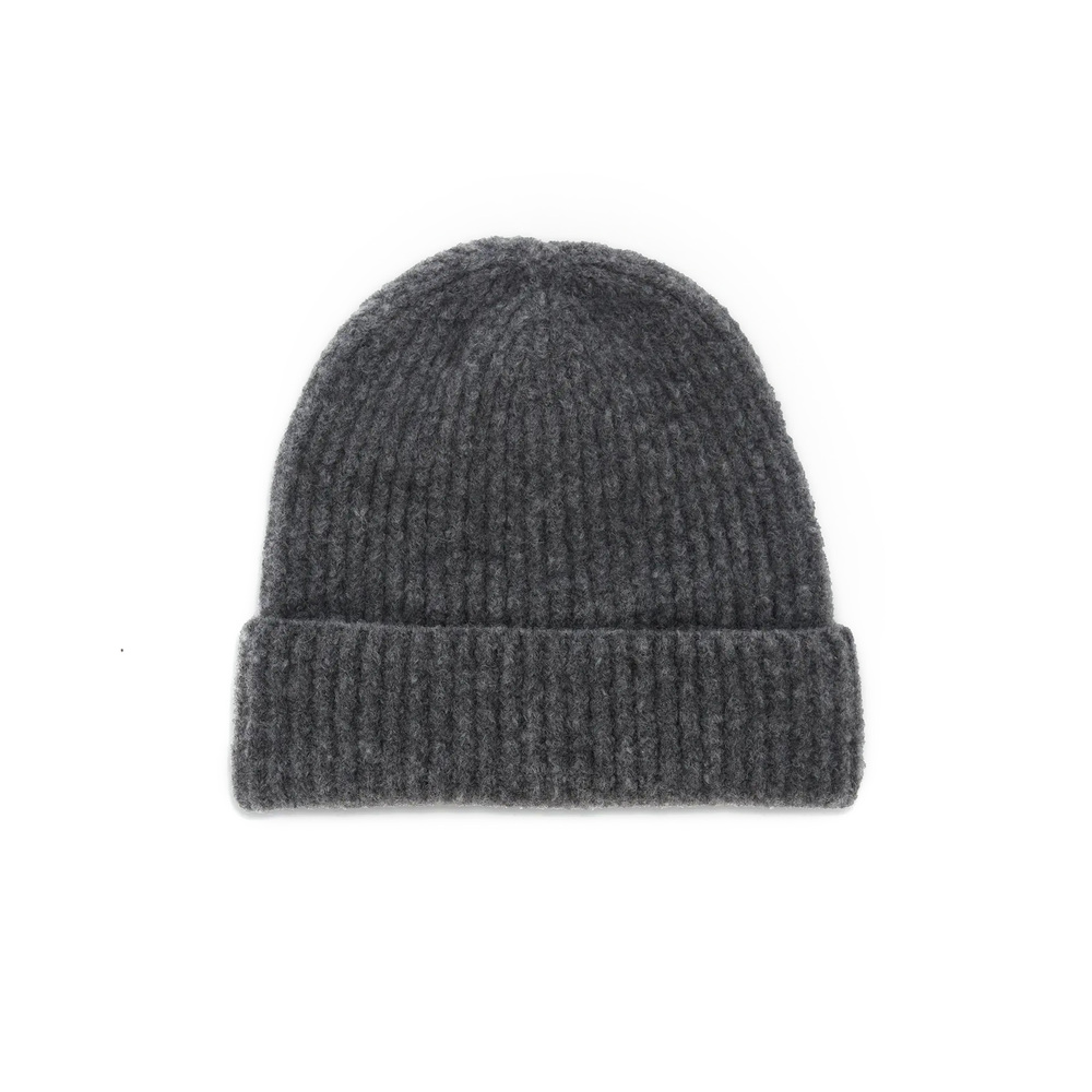 Janessa Leone Piper Wool Blend Beanie In Dark Grey
