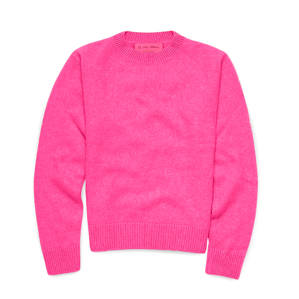 The Elder Statesman Women’S Simple Crew In Electric Pink, X-Small