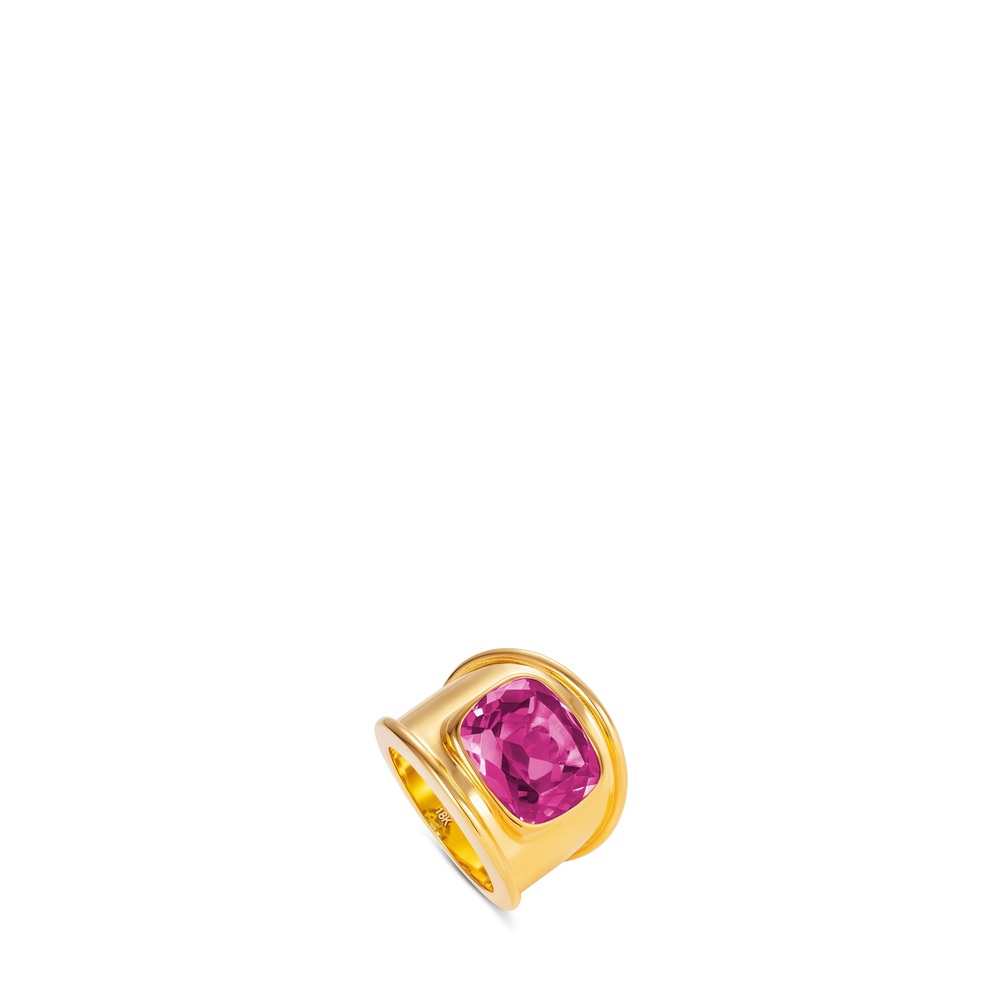 Shop Nevernot My Sunshine Cocktail Ring In 18k Yellow Gold,pink Topaz