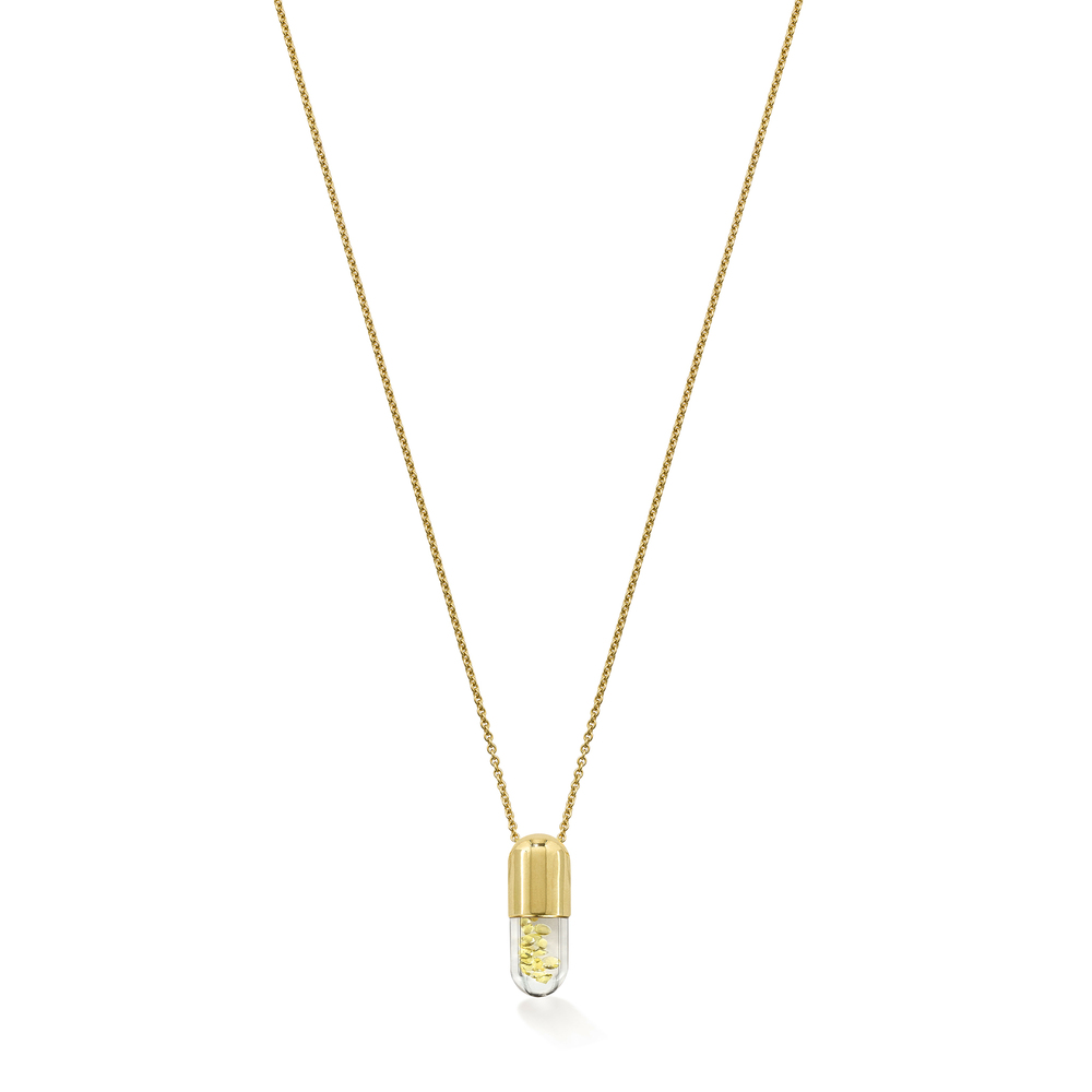Robinson Pelham Elixir Of Light Mini Pendant Necklace In 9k Yellow Gold,yellow Saphire​