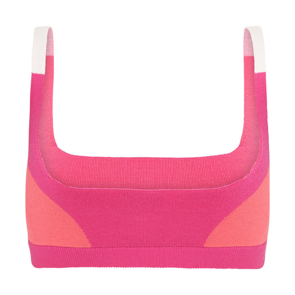 Nagnata Colorblock Bralette In Hot Pink , Neon Pink, X-Small