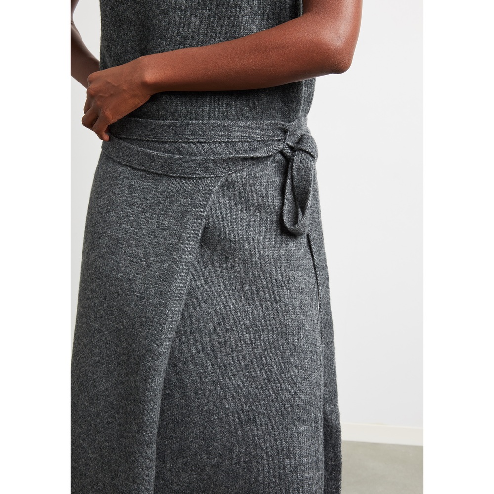 Proenza Schouler White Label Zadie Wrap Skirt In Grey Melange, Medium