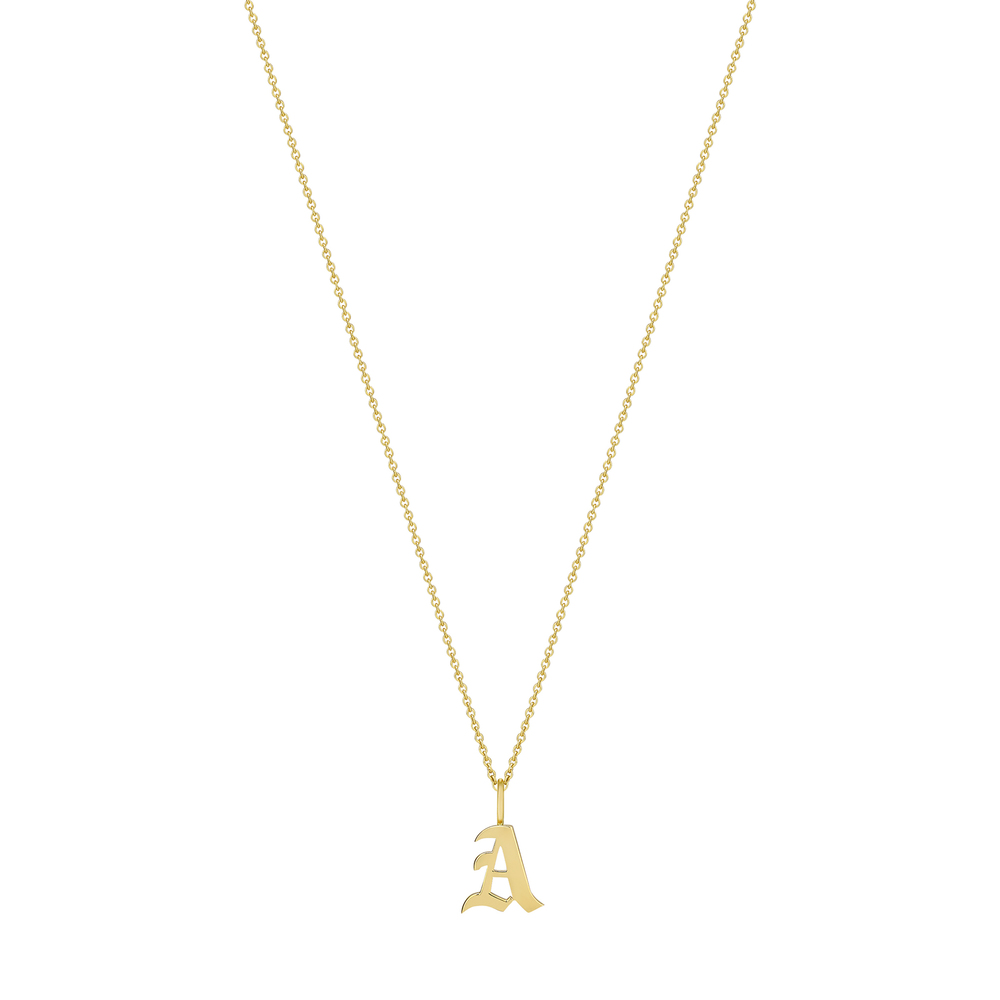 Sarah Chloe Amelia Initial Necklace In 14K Yellow Gold, Size 18