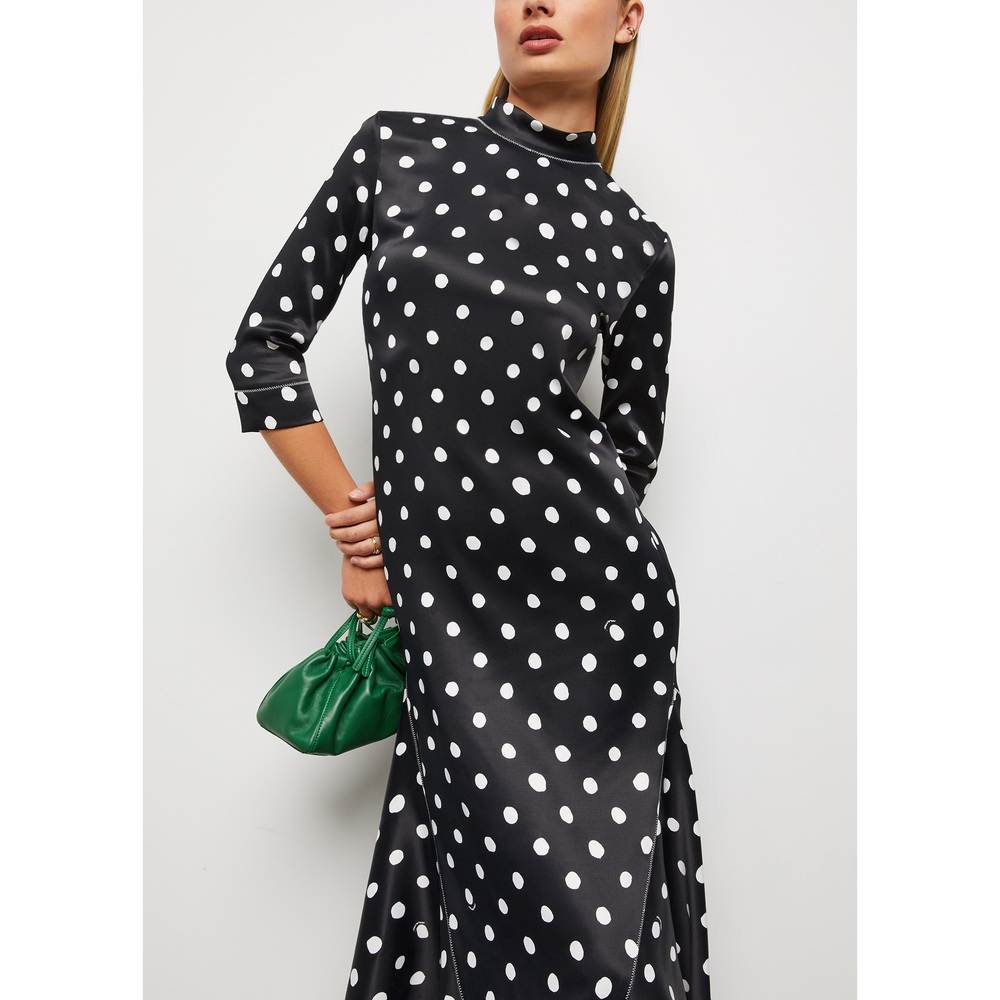 Marni Polka-Dot Dress In Black, Size IT 44
