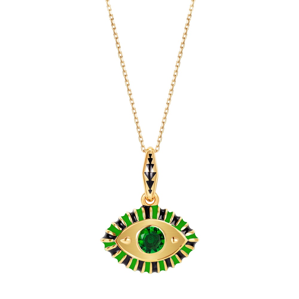 NeverNot Life In Color Eye Pendant In 14K Yellow Gold/Green Topaz