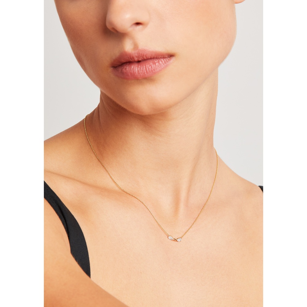 Lizzie Mandler Mini Diamond Pears Necklace In 18K Gold/White Diamonds