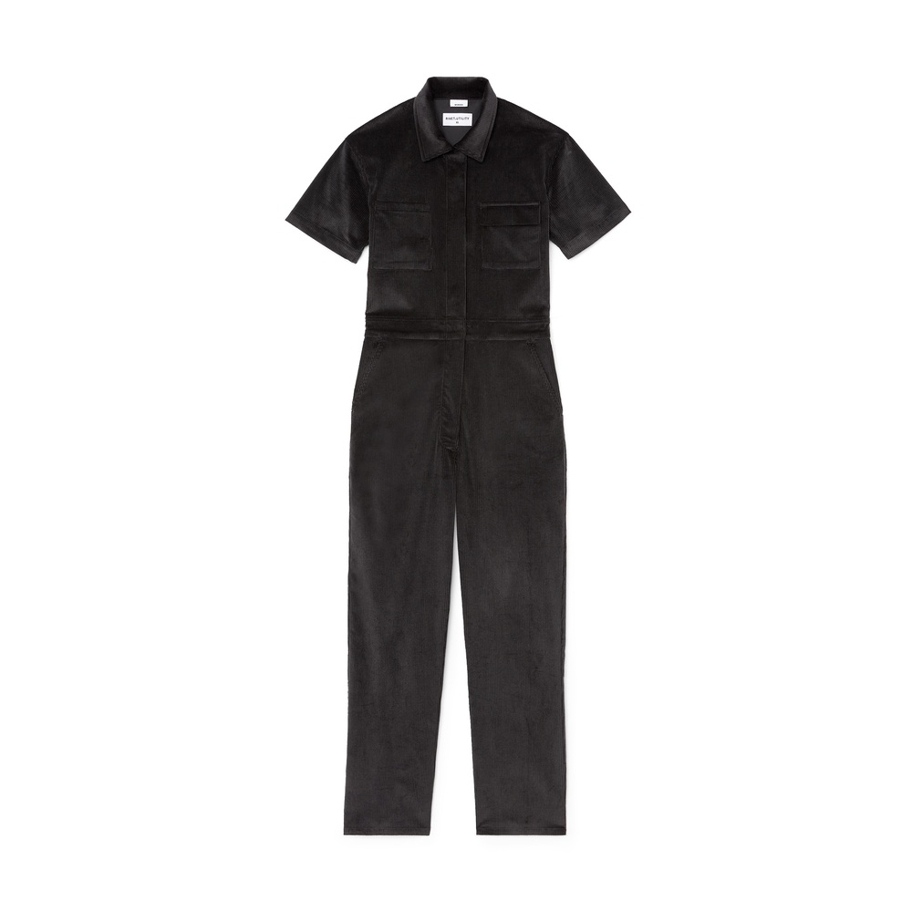 Rivet Utility Worker Corduroy Jumpsuit In Black, Medium