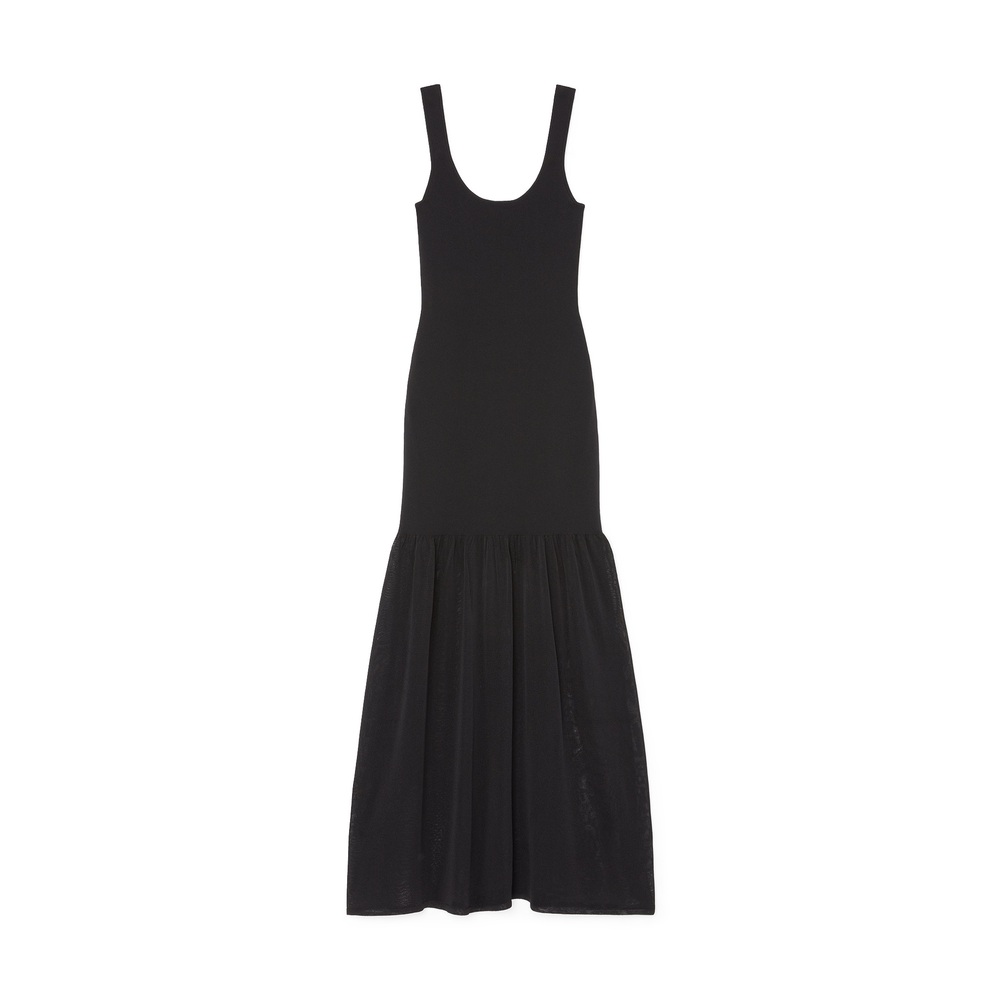 Matteau Drop-Waist Knit Dress In Black, Size 2