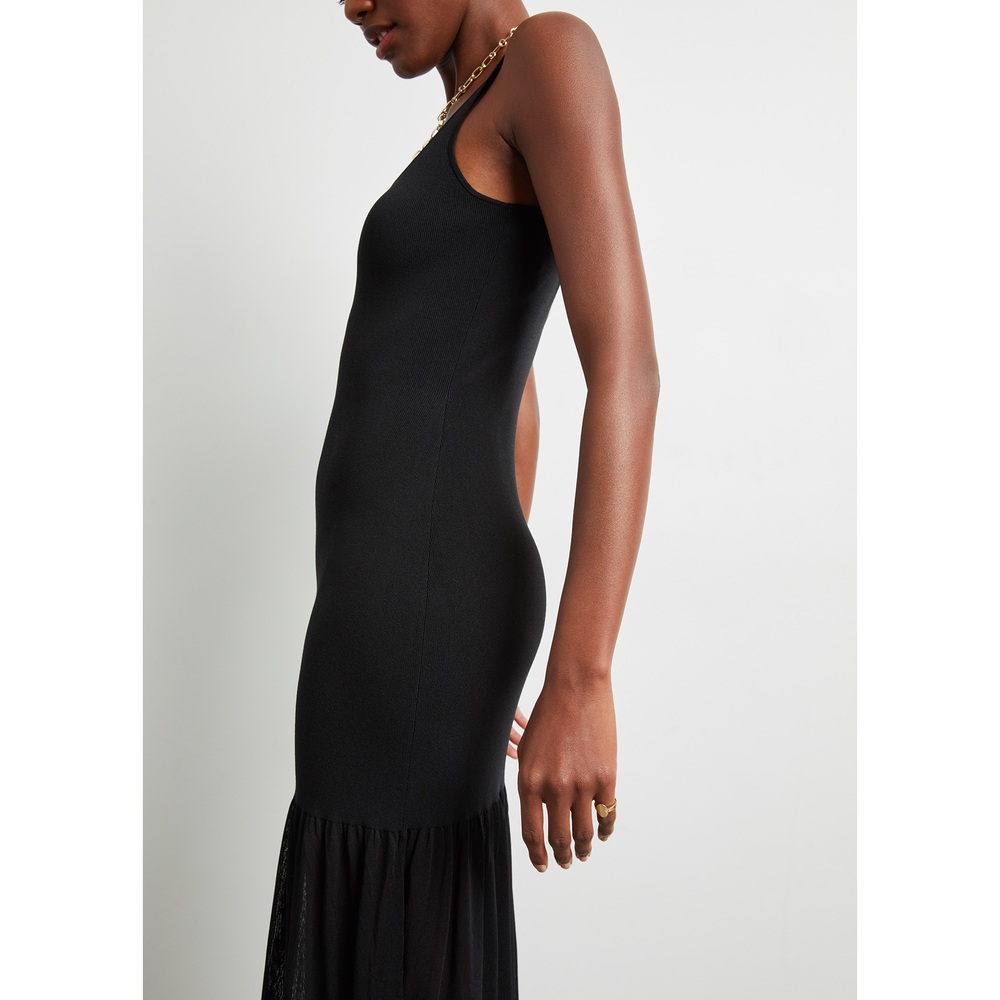 Matteau Drop-Waist Knit Dress In Black, Size 2
