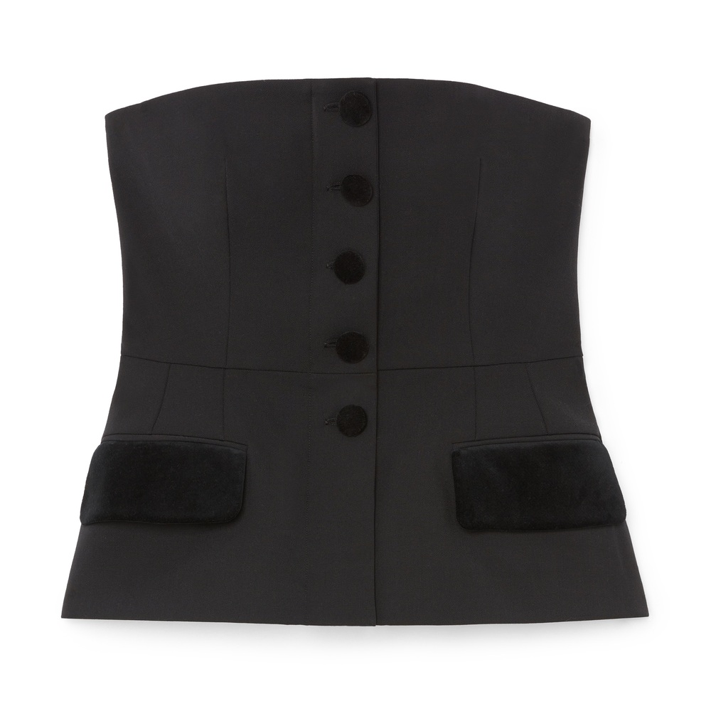 G. Label By Goop Hutton Tailored Bustier In Black