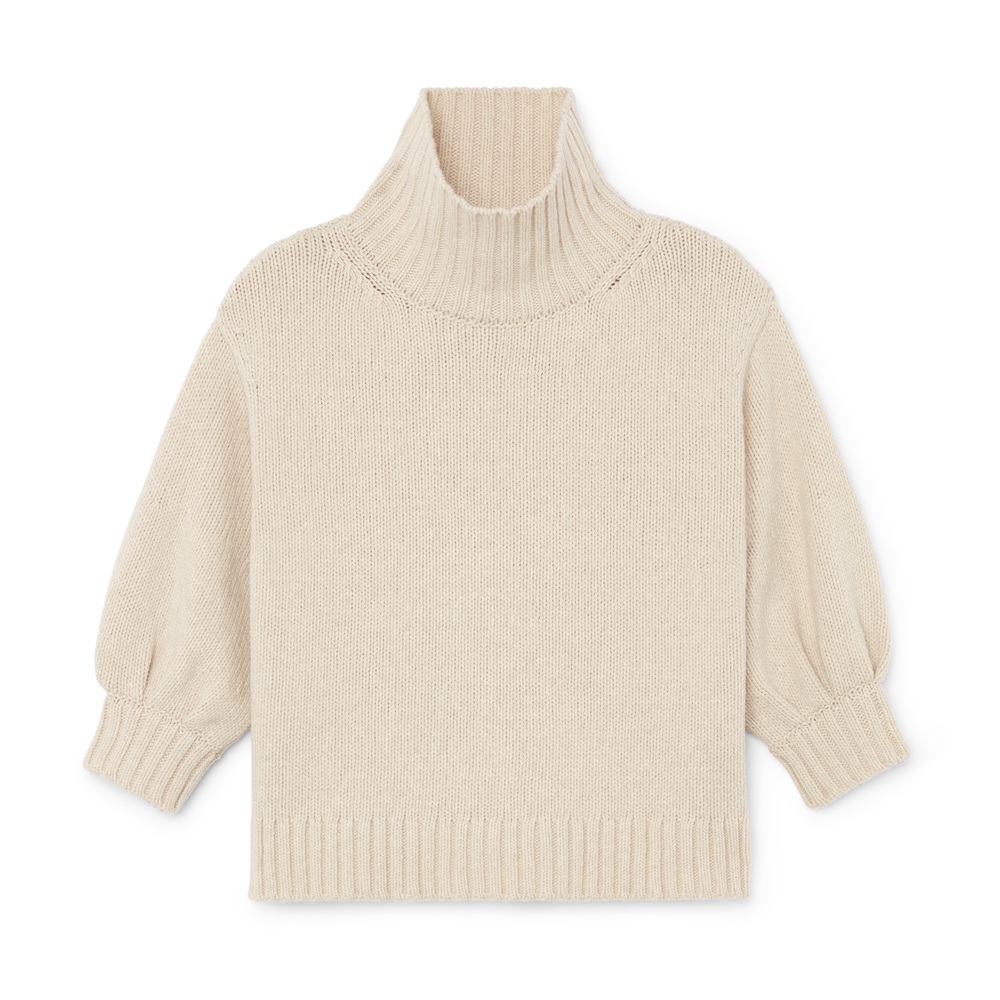 G. Label By Goop Evangelyn Puff-Sleeve Sweater In Oat, Large