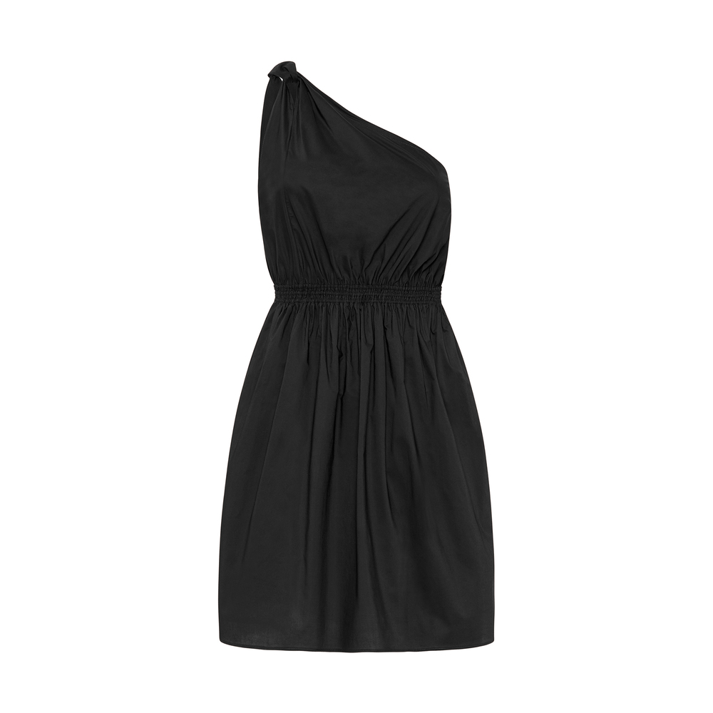 Matteau Twist Shoulder Minidress In Black, Size 3