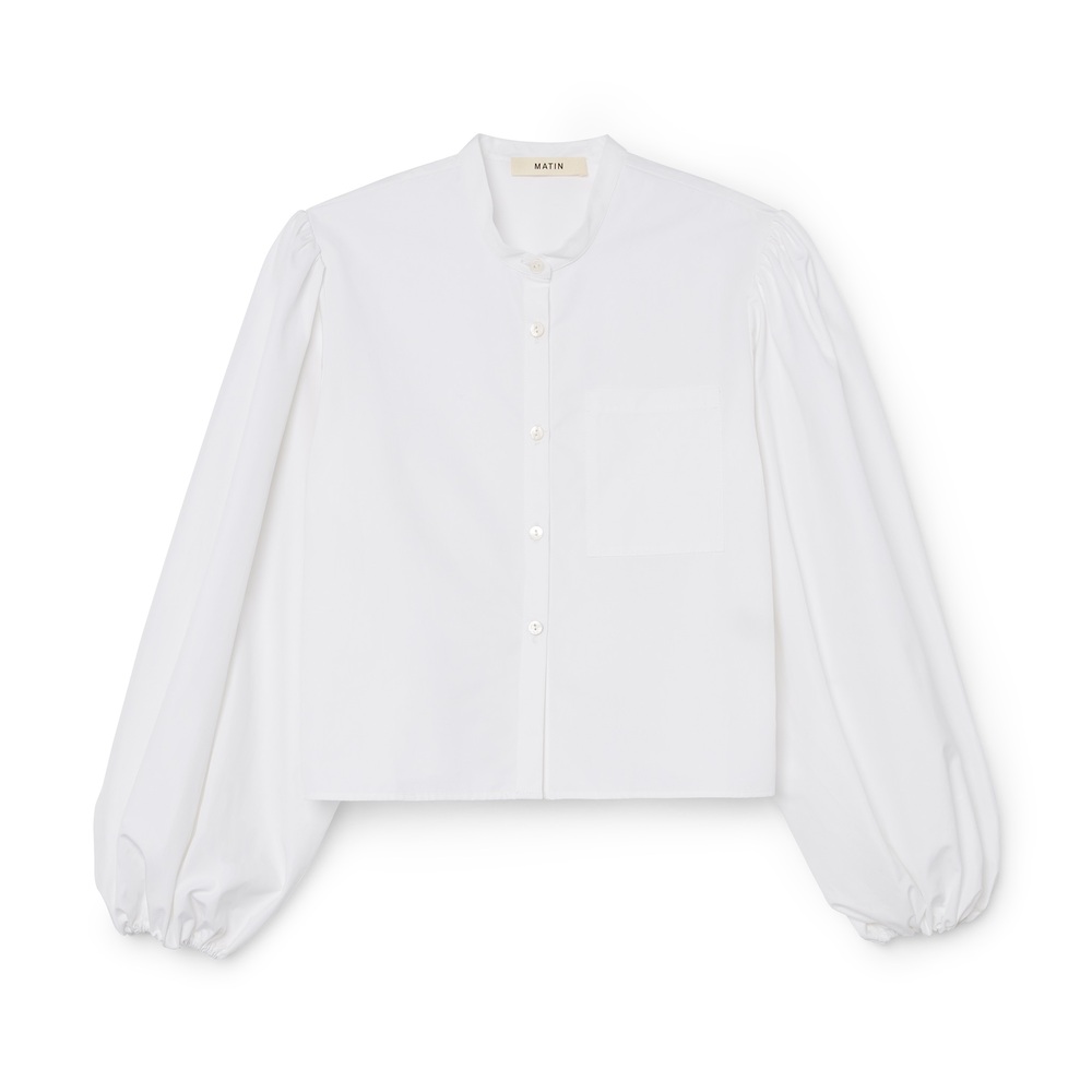 Matin Cropped Shirt In White