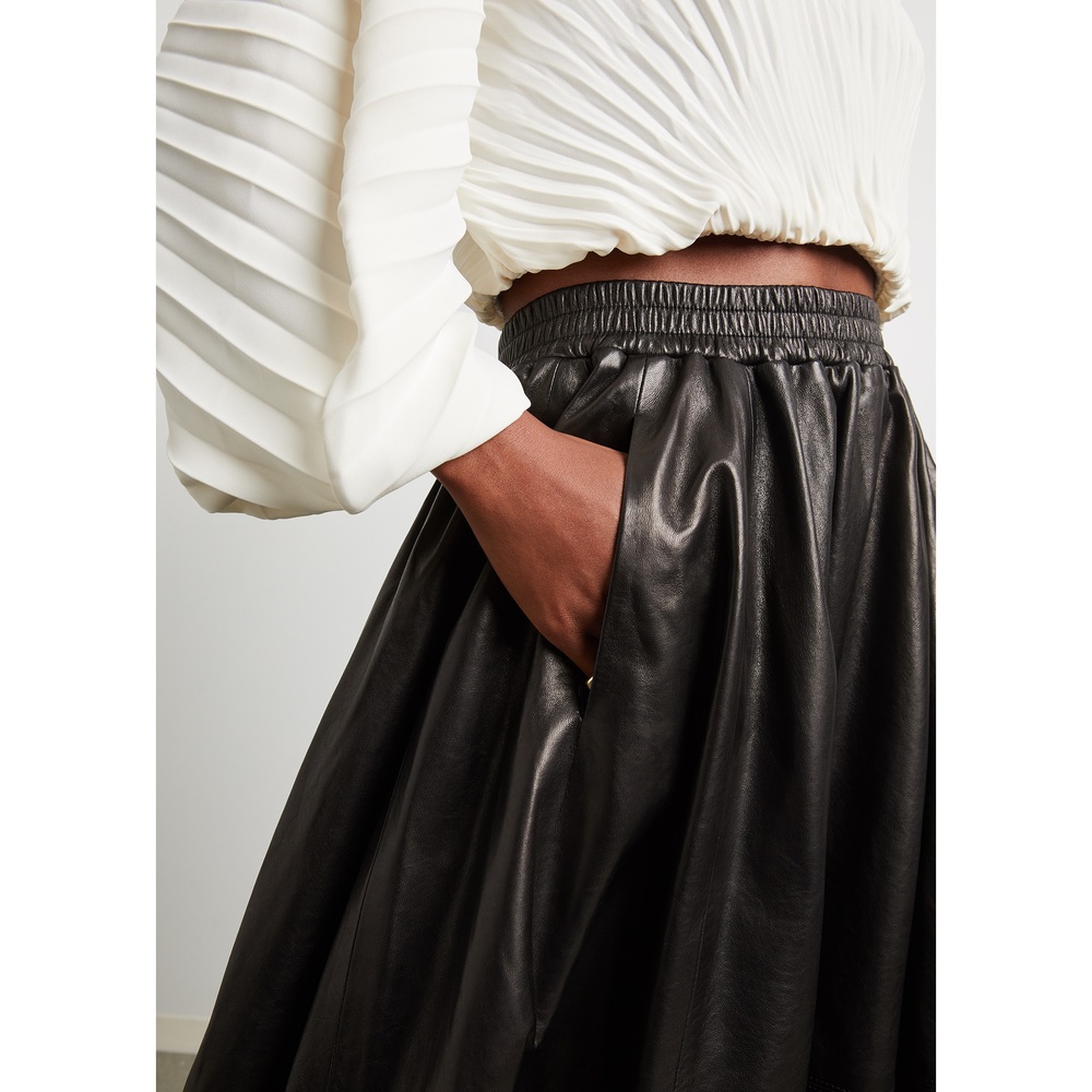 HEIRLOME Varo Leather Skirt In Black, Medium