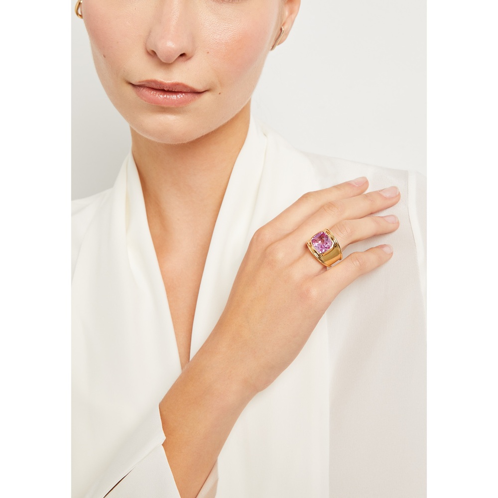 NeverNot My Sunshine Cocktail Ring In 18K Yellow Gold/Pink Topaz, Size 8
