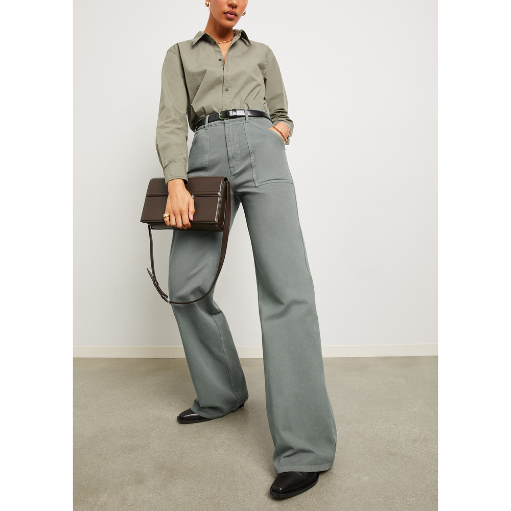Nili Lotan Quentin Pants In Admiral Green, Size 4