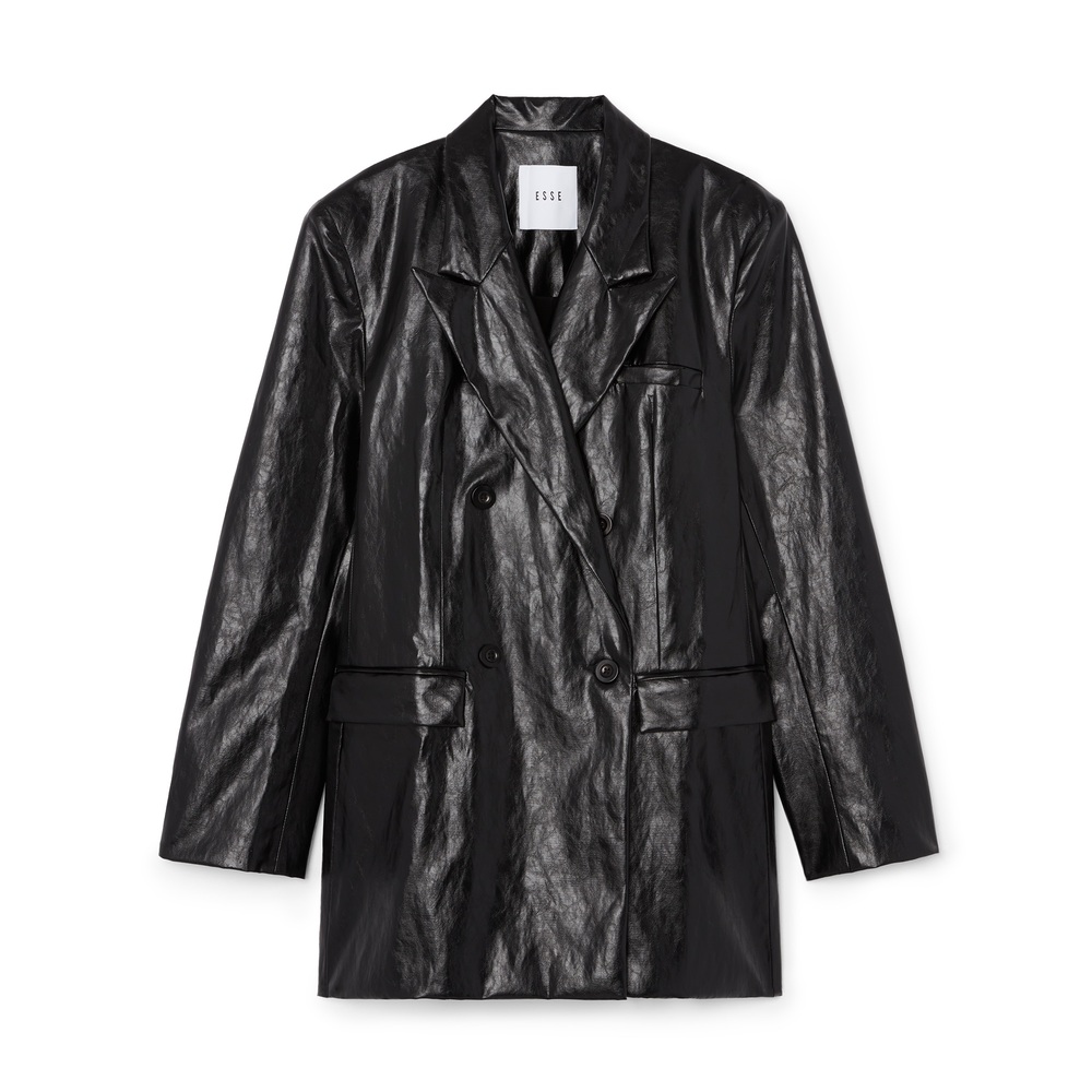 ESSE Milos Double-Breasted Blazer In Black, Size AU10