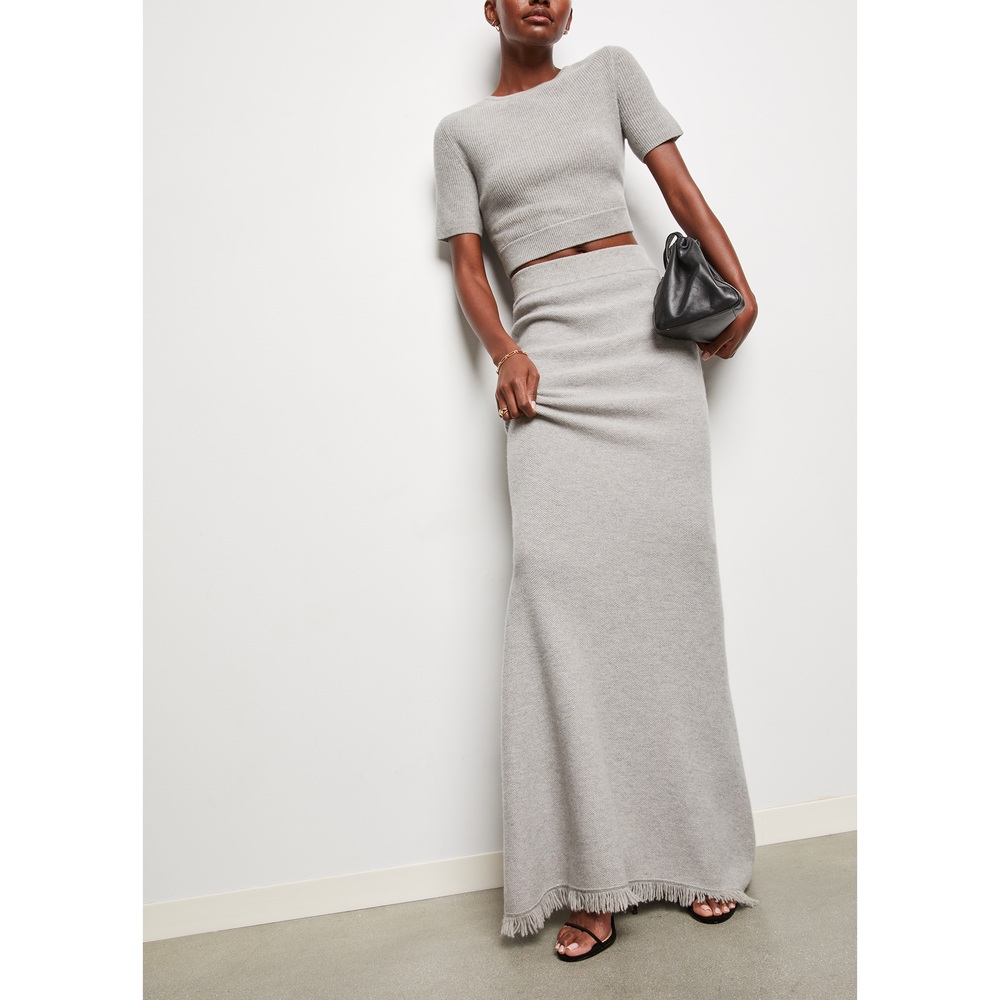 Lisa Yang Sofia Skirt In Dove Grey, Size 1