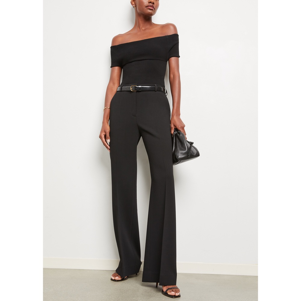 Toteme Flared Evening Trousers In Black, Size FR 36