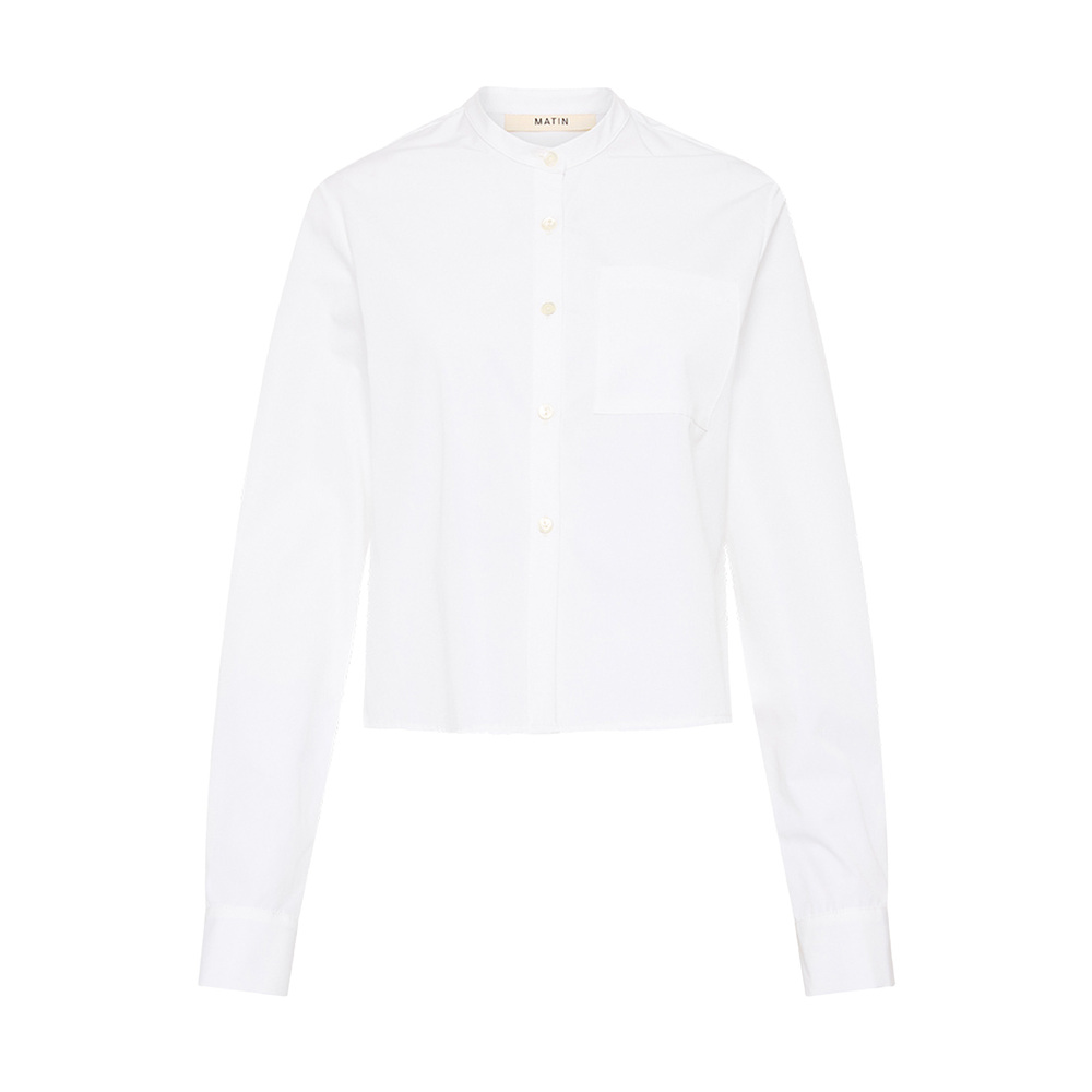 Matin Cropped Shirt In White, Size AU6