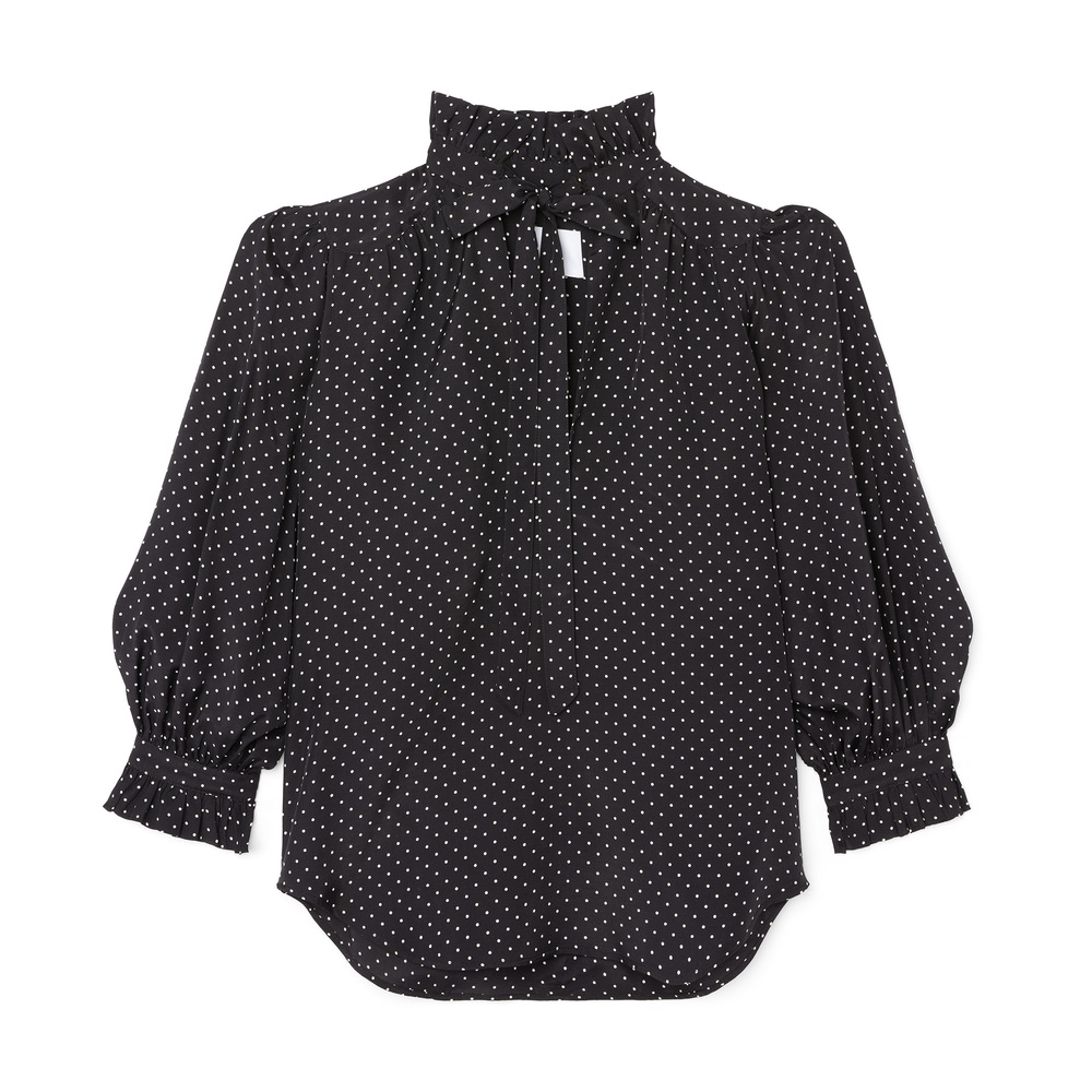 G. Label by Goop deals Matteo Tie-Neck Blouse Black Size 4 Retail $395