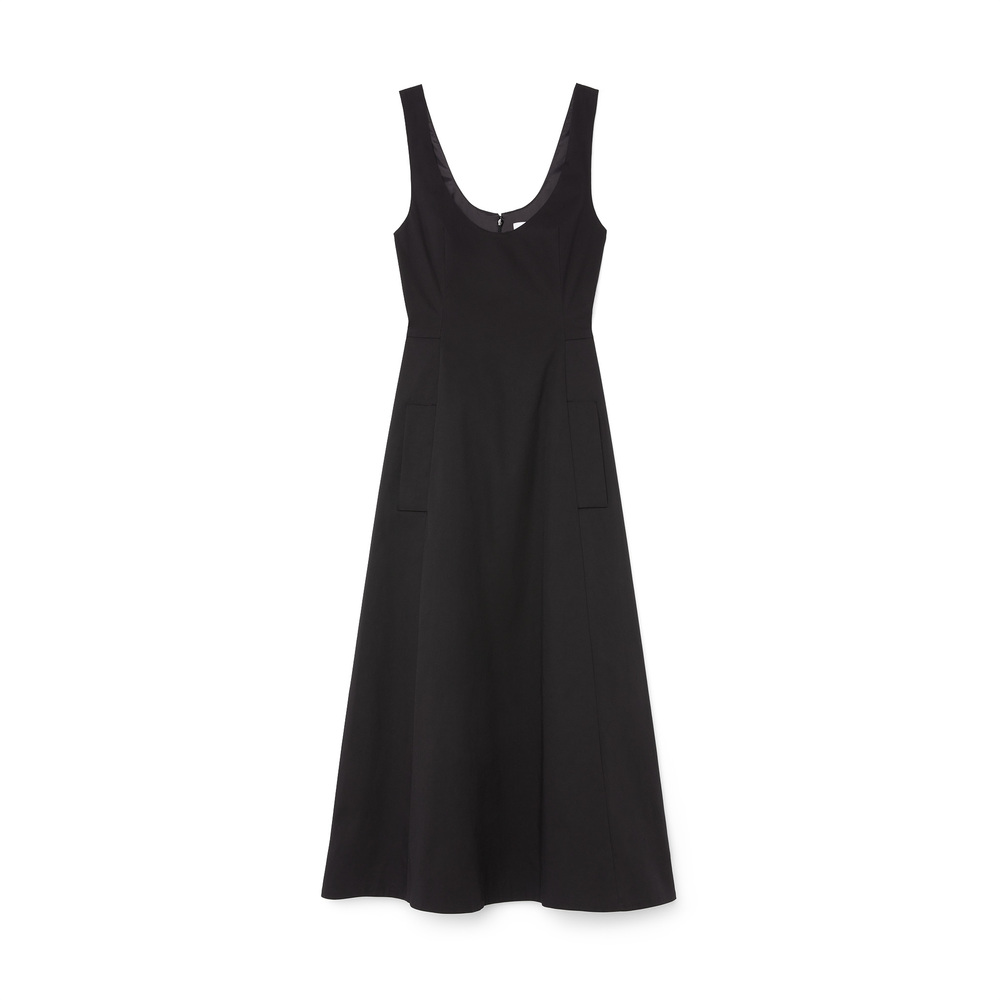 G. Label By Goop Cortes Round-neck Full Dress In Black