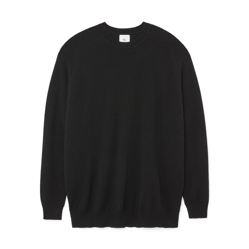 G. Label By Goop Gia Classic Cashmere Crewneck In Black