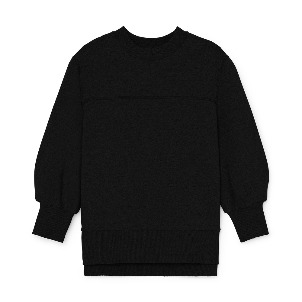 Black sweatshirt best sale with puff sleeves