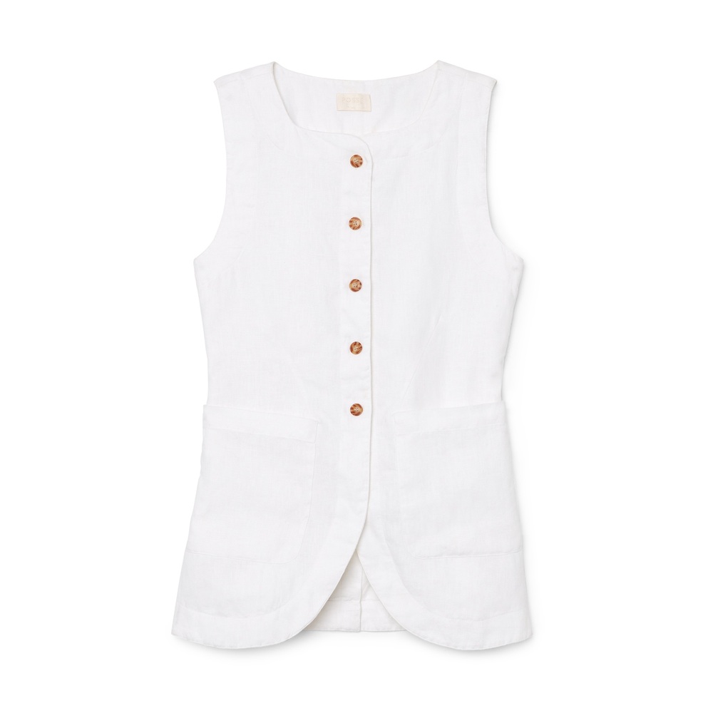 POSSE Emma Vest In Ivory, Large