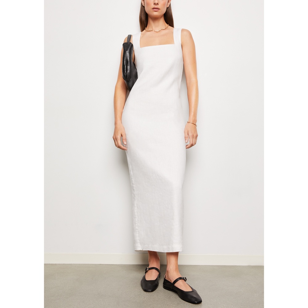 POSSE Alice Midi Dress In Ivory, Medium